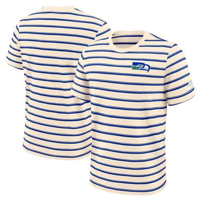 T-Shirt NIKE "Nike T-Shirt Seattle Seahawks Nike Rewind Club Striped Tee", Damen, Gr. XL, beige (weiß), 100% Baumwolle, Shirts T-Shirt
