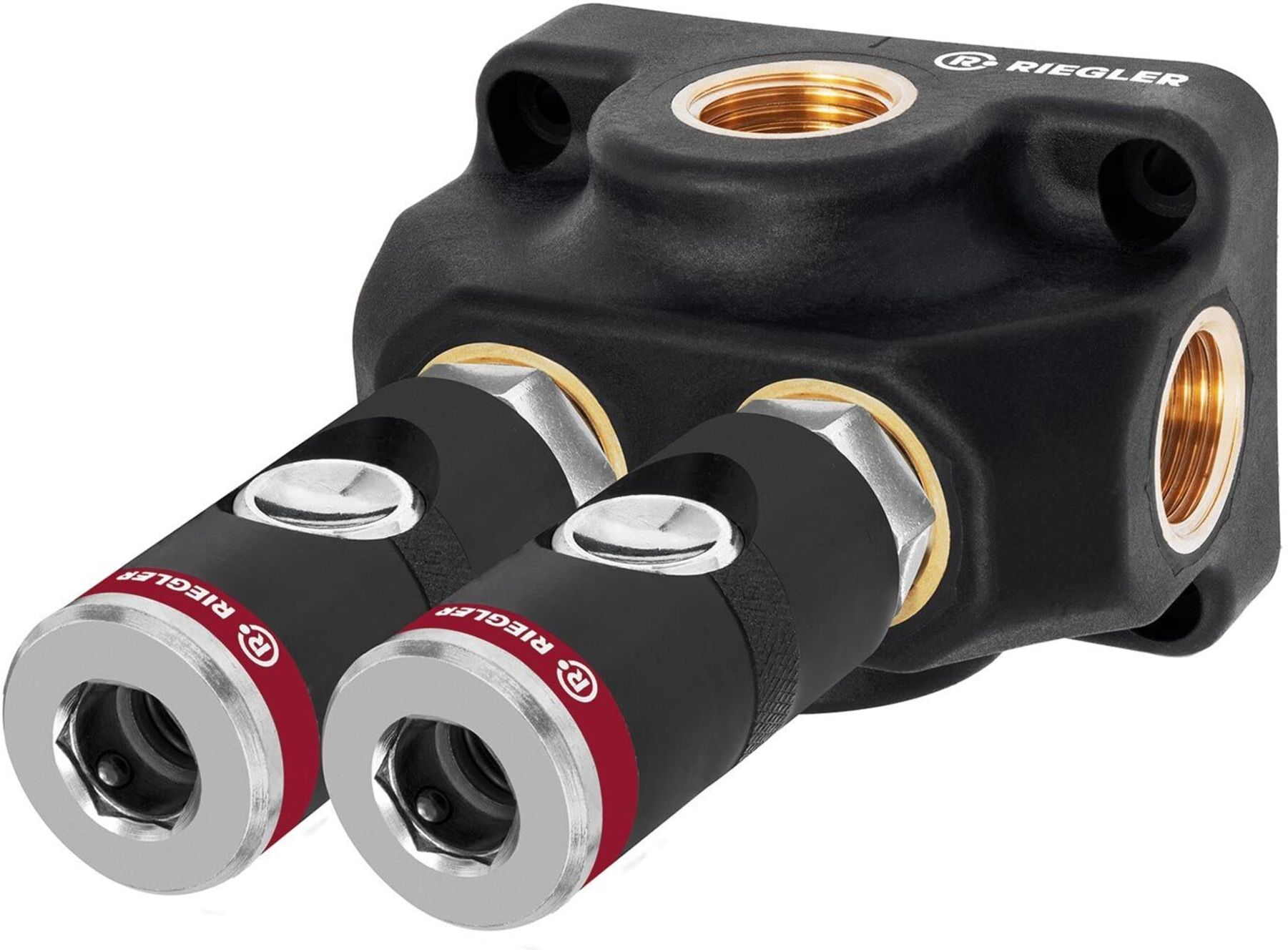 Riegler Universalverteilerdose, 2 Sicherheitskuppl. NW 7,4, Eingang G 1/2 (UVDS12-2)