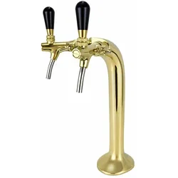 BieTal® Classic Cobra Schanksäule Zapfsäule 2-leitig 7mm vergoldet & Schankhähne