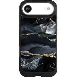 Nivocase Hülle für Apple iPhone Air Handyhülle NIVOcore Case Schwarz Glitzer Look Marmor Trends (Apple iPhone Air), Smartphone Hülle, Schwarz