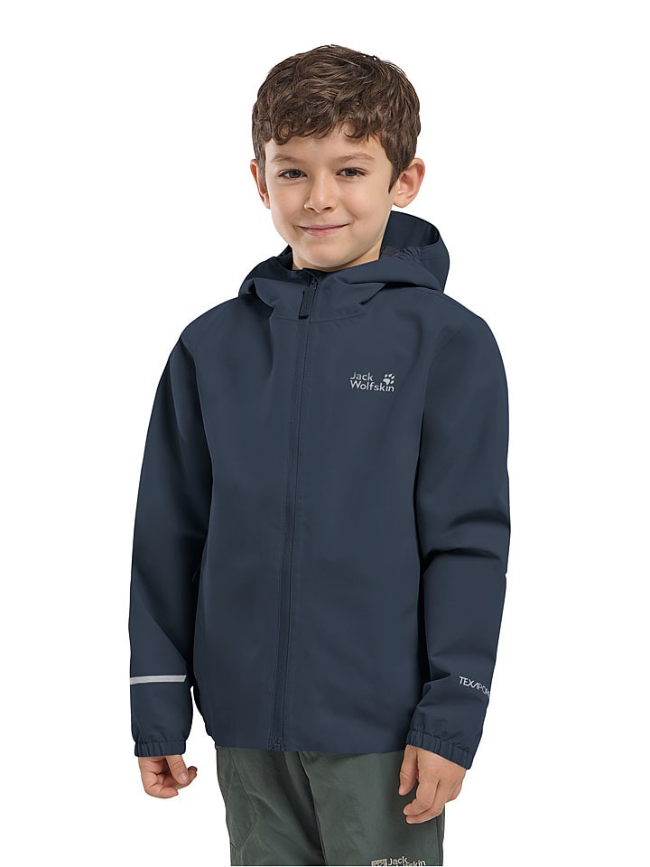 Jack Wolfskin Regenjacke "Flaze" in Dunkelblau - 116