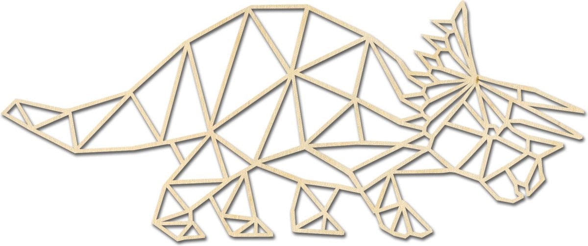 Hout-Kado Geometrische Dinosaurus #2 Dieren Wanddecoratie voor Volwassenen