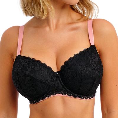 Plus Size Women's Offbeat Underwire Padded Demi Bra by Freya in Black (Size 30 E)