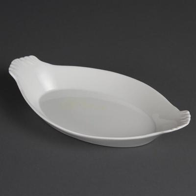 Olympia Whiteware ovale Gratinschalen weiß 32 x 17,7cm
