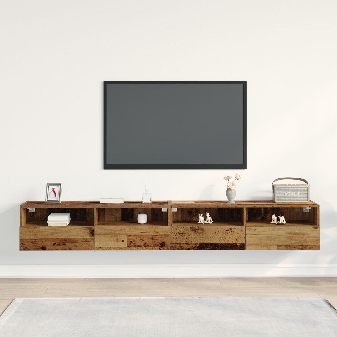 Lily Manor TV Wall Cabinet Wood Medium TV Stand Rectangular Old Wood 40"
