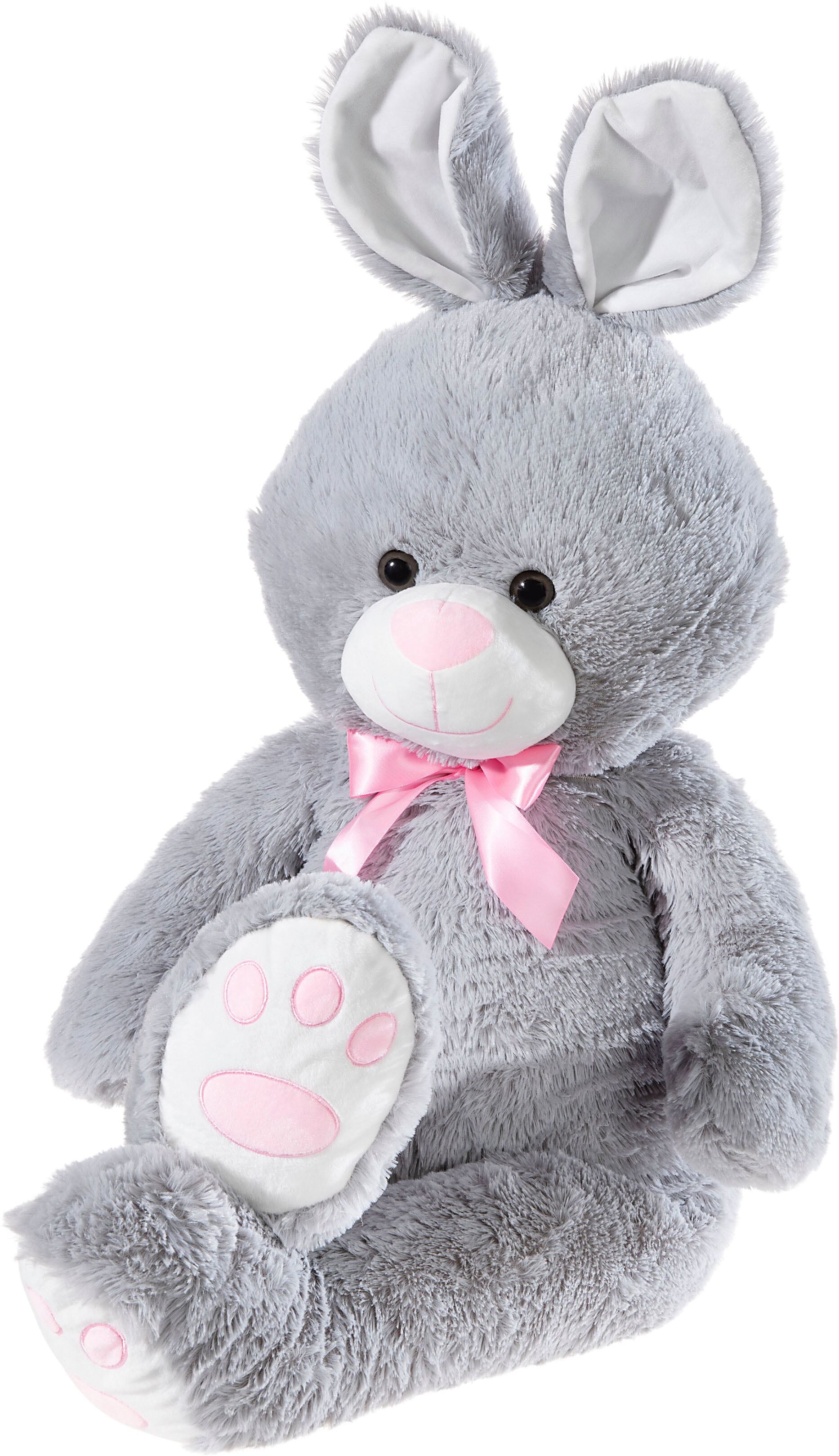 Kuscheltier HEUNEC "Hase XL 100 cm, grau", grau, Plüschfiguren, KinderH:100cm, Polyester, Kuscheltier, H:100cm