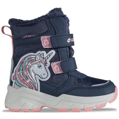 Winterboots LOTTO, Mädchen, Gr. 33, navy, pink, Synthetik, mehrfarbig, Schuhe Winterboots, - mit coolen Lichtelementen im Obermaterial