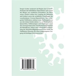 Recht und Evidenz in der Pandemie, Fachbücher von Kaspar Gerber