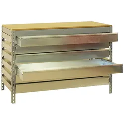SimonRack Werkbank für Werkstatt mit Schubladen, 910x610 mm, 6 Schubladen, Tragfähigkeit 600 kg, Grau - BT-5