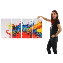 Wandbild Wave, 100% handgemaltes Ölgemälde Gemälde XL, 120x60cm