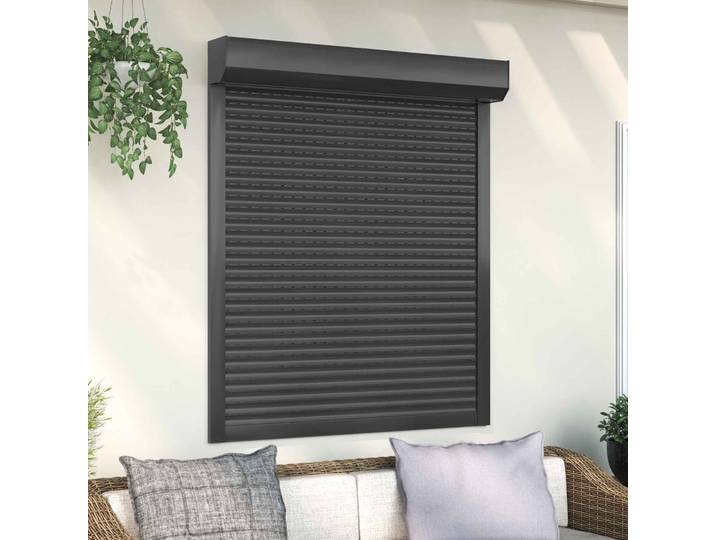 vidaXL Rollladen Anthrazit 110 x 130 cm Aluminium und Polyurethan