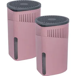 WENKO Raumentfeuchter Mod. Drop Rosa 1000 g 2er Set, für Räume bis ca. 80 m3