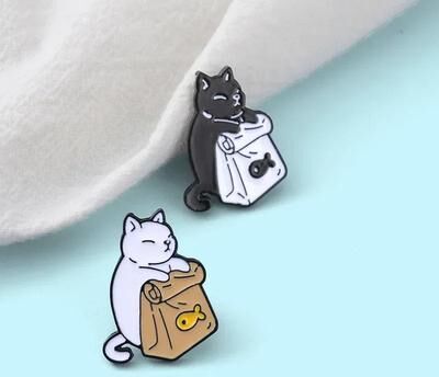 Uplift Picks Cute Cat Brooch Pin Set Cartoon Animal Lapel Badge Cute Cat Brooch Pin Set Cartoon Animal Lapel Badge
