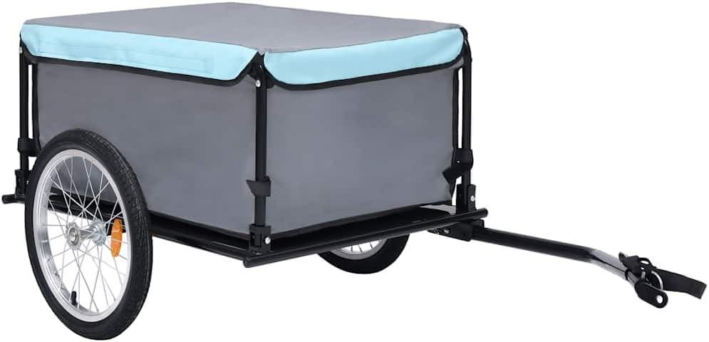 Schwarz-blauer Fahrradanhänger für 65 kg, Sportartikel, Outdoor-Aktivitäten, Radsport, Fahrradzubehör