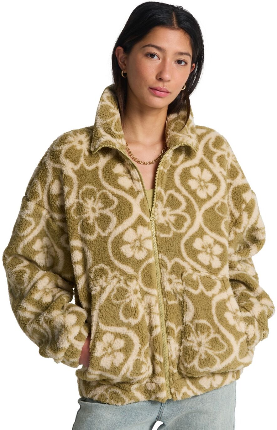Fleecejacke BILLABONG "First Light", Damen, Gr. M, grün (cactus grün), Obermaterial: 100% Polyester., Jacken Fleecejacke