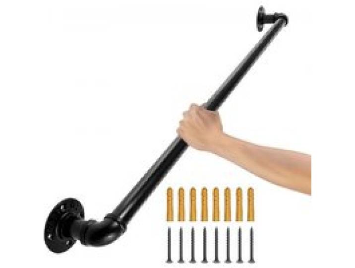 VEVOR Retro Wasserrohr Handlauf 60cm Industrieller Geländer Schutzbügel Handlauf Kohlenstoffstahl + Mattes Finish Geländer Retro Industrie 200kg Traglast ideal für Handläufe im Innen-/Außenbereich