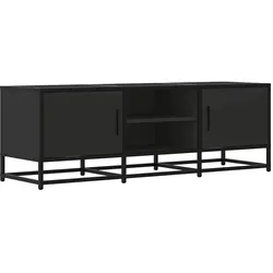 Helloshop26 - Schwarzer TV-Ständer im Industrial-Stil mit großem Stauraum 120 x 35 x 41 cm aus schwarzem Holz