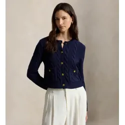 Polo Ralph Lauren für Damen. 211978312501 Marineblaue Wollstrickjacke (S), Lässig, Wolle