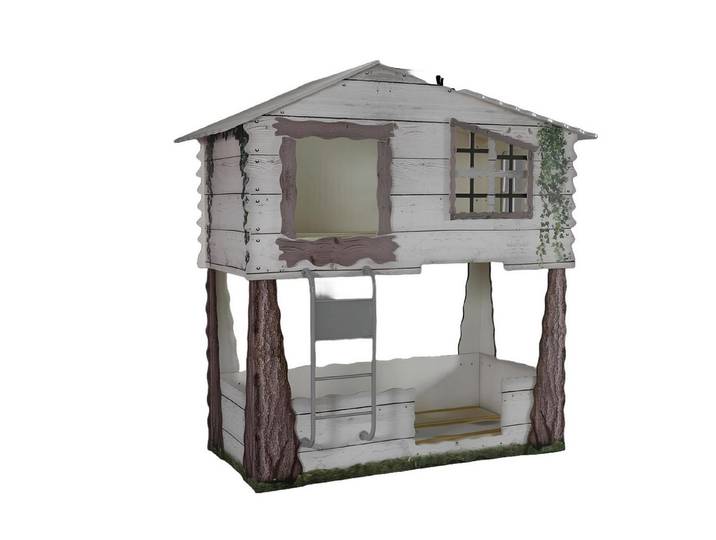 Xlmoebel Bett Designer Kinder Doppelstockbett aus hochwertigem Holz im Haus-Design (Haus Doppelstockbett), Hergestellt in Europa
