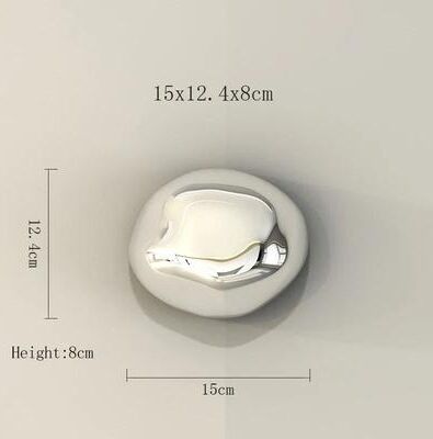 Inspired Finds Modern Electroplated Stone Wall Hanging Art For Living Room Decor silver Small Stone
