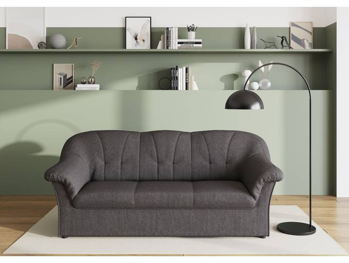 3-Sitzer Sofa, 100% Polyester, Braun, 185×82×82 cm, Elegante Armlehnen, Klassisch, Domo-Collection