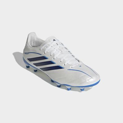 Fußballschuh ADIDAS PERFORMANCE "COPA PURE IV LEAGUE, FESTE BÖDEN", Herren, Gr. 44, blau (zero metallic, dunkelblau, lucid ray blau), Synthetik, Schuhe Fußballschuh, Außensohle für Rasen und feste Böden