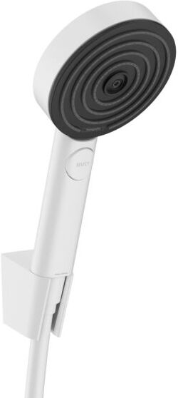 Hansgrohe Pulsify Select S Duschkopfhalterungset 24305700 105mm, 3 Strahlarten Relaxation wassersparend mit Duschschlauch 160 cm, weiß matt