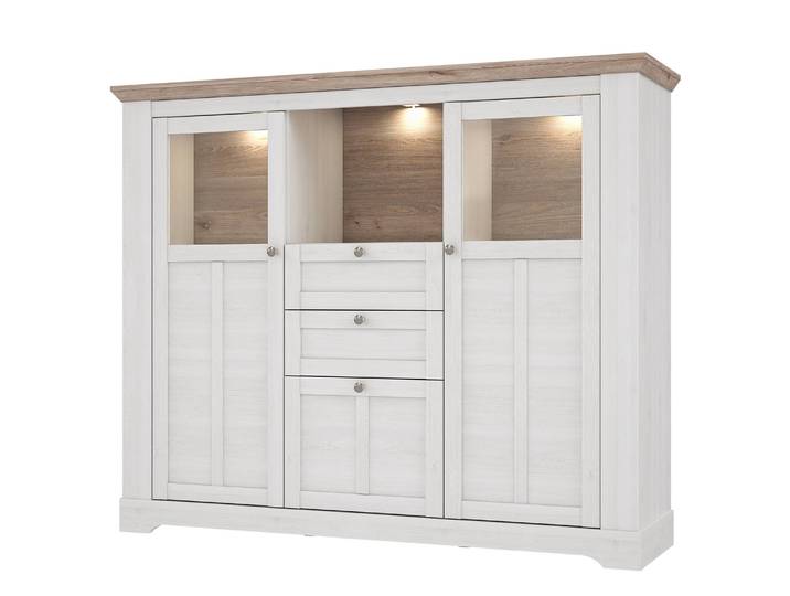 Highboard II 165 x 136 x 44cm Weiß