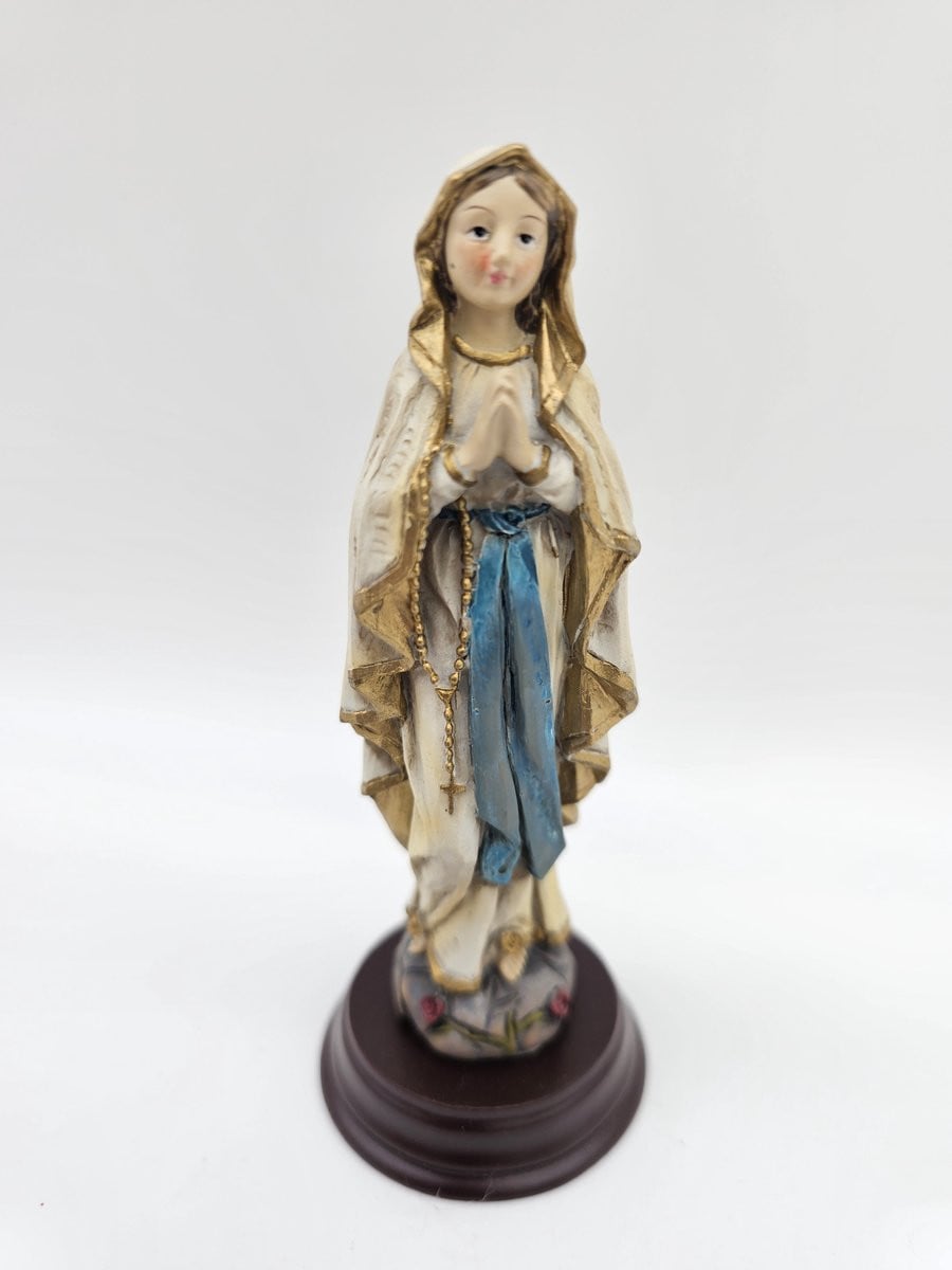 Lourdes religieus beeld van polystone, hoogte 12,5 cm