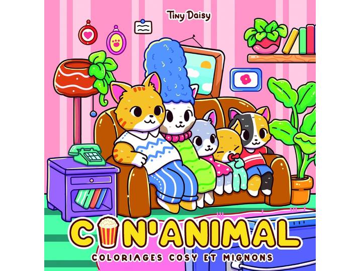 Cin'animal : coloriages cosy et mignons (BD)