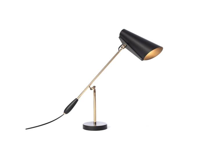 Northern Birdy tafellamp zwart-messing