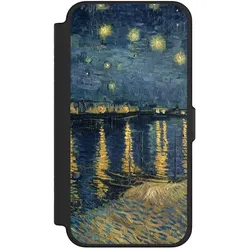 Nivocase Klapphülle für Apple iPhone 12 Pro Max Handyhülle aus Kunst Leder NIVOflip schwarz Kunst Malerei (Apple iPhone 12 Pro Max), Smartphone Hülle, Schwarz