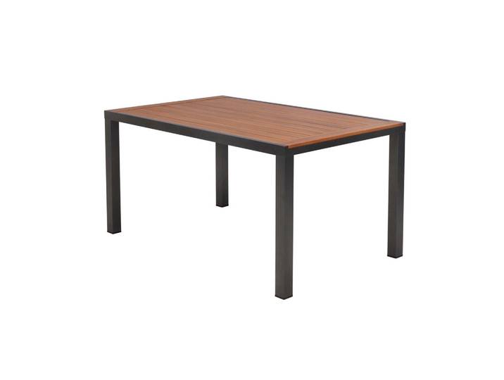 Gardenson Gartentisch, Graphitfarben, Naturfarben, Metall, rechteckig, eckig, 90x75x150 cm, Gartenmöbel, Gartentische, Gartentische