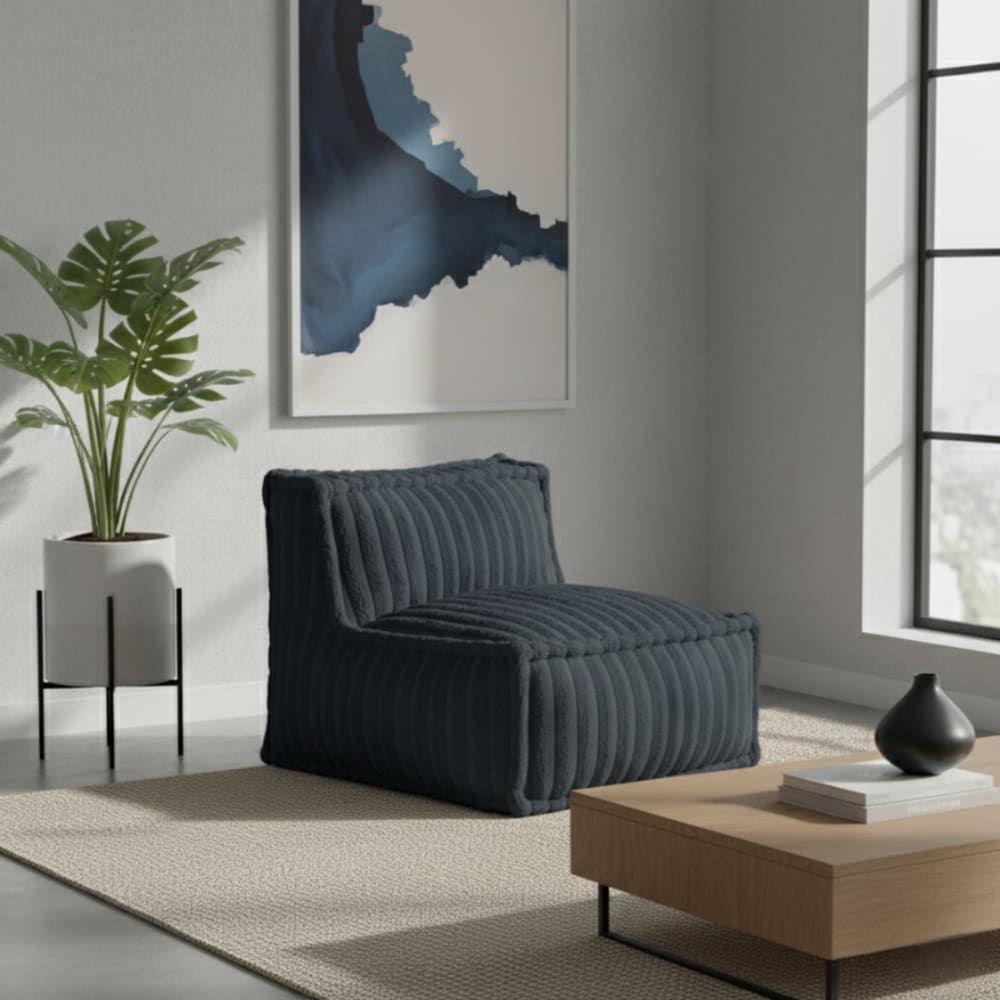 Bananair Módulo central para sofá modular pelo acanalado 90x82 cm gris oscuro