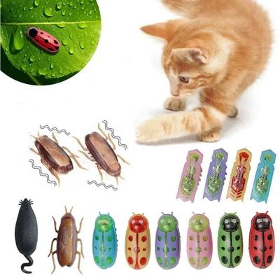 Uplift Treasures Electric Bug Cat Toy Automatic Mini Robot Insect With Catnip For Cats purple Green