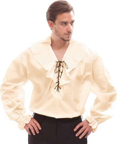 Rüschen-Hemd für Herren, beige
