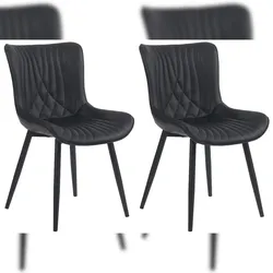 CLP 2er Set Stühle Brady schwarz/Kunstleder