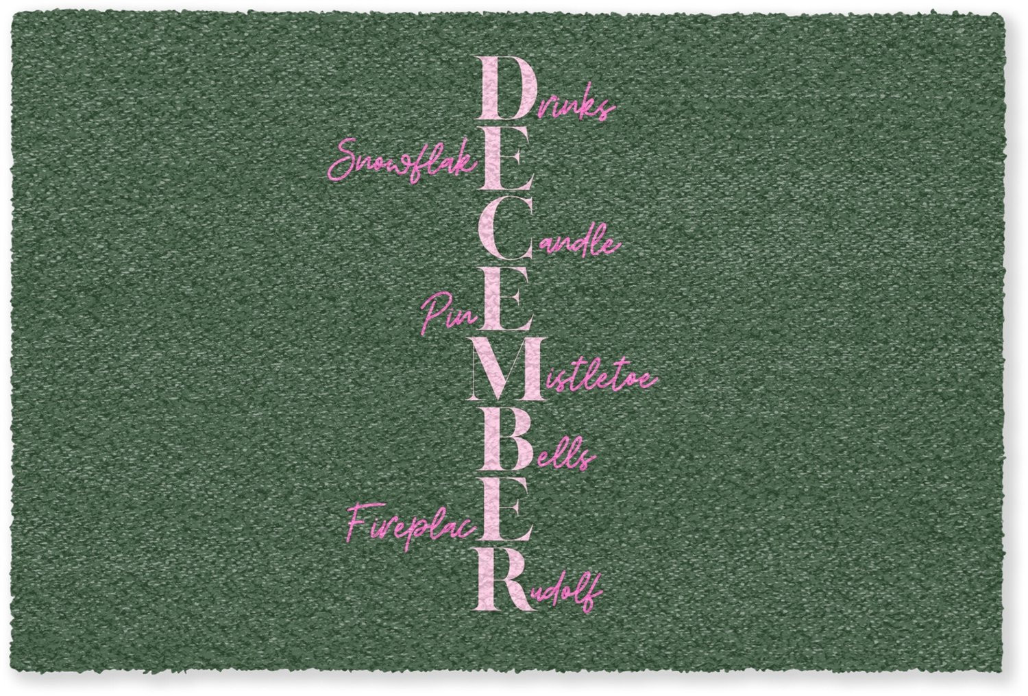 MuchoWow Droogloopmat December Kerst - Groen - 60 x 40 cm