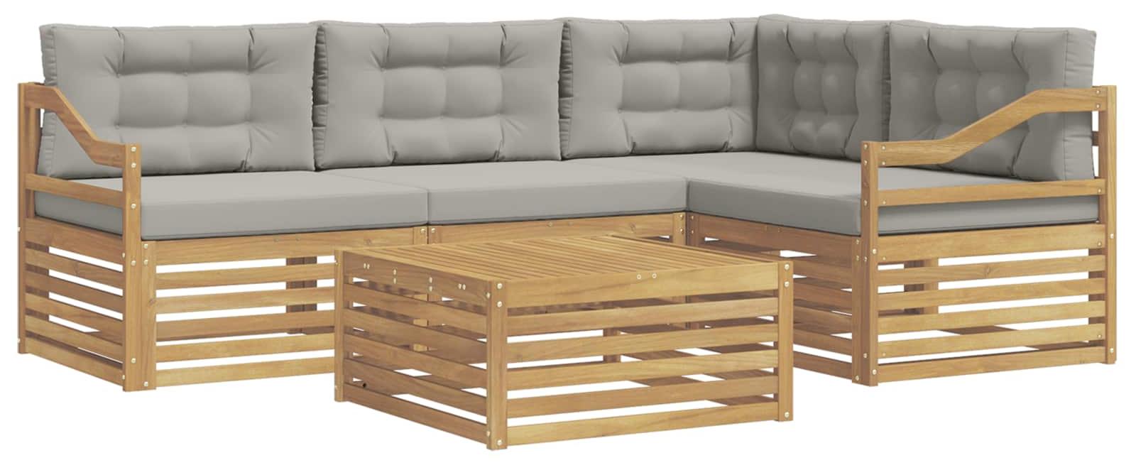 Outdoor-Sofagarnitur mit Kissen 5 pcs