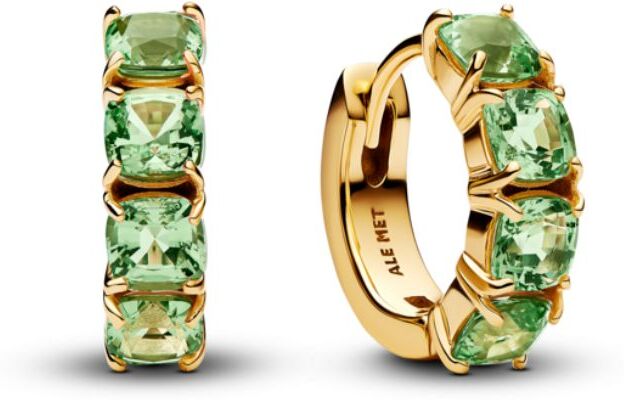 Pandora Timeless Green rengaskorvakorut, keltakullattu, 263851C01