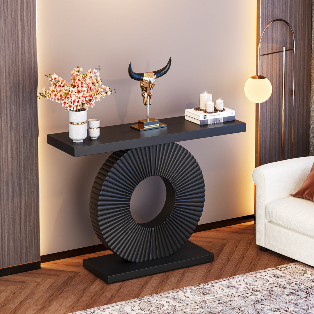 Blue Elephant 100Cm Console Table Slim Hallway Table Black 78cm H X 100cm W X 30cm D