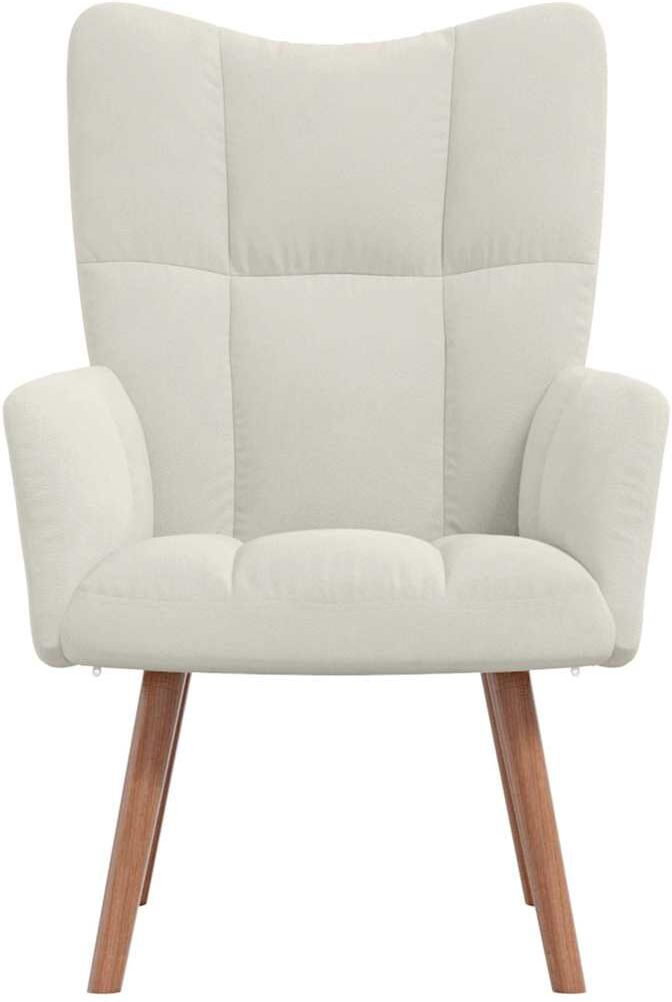 vidaXL Chaise de relaxation Blanc crème Velours