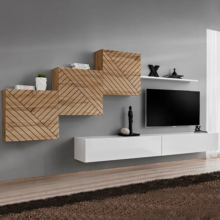 garneroarredamenti Mensola 120x2h cm soggiorno bianca Geo