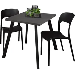 BISTROTISCH Eirene 70x70x75 schwarz matt/graphit