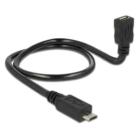 Delock USB2.0-Shape Adapterkabel MicroB, 50cm (0.50 m, USB 2.0) (83925)