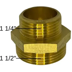 Reduziernippel Messing 1 1/2" flachdichtend 1 1/4" gewindedichtend Heizung Solar
