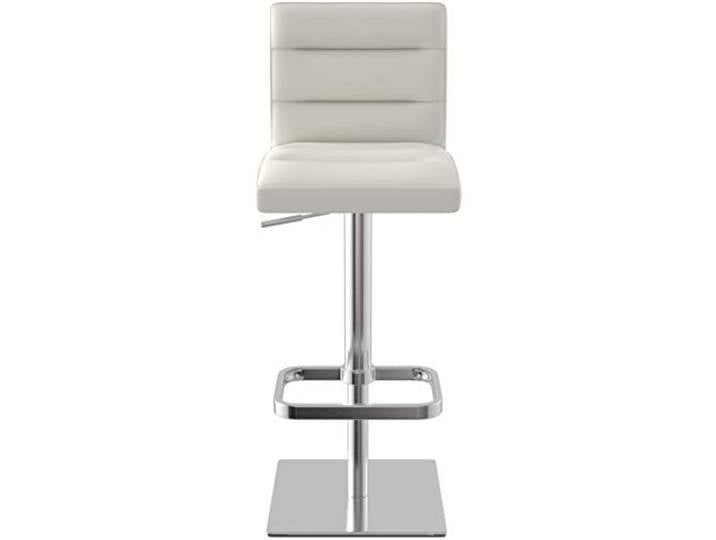 Bar Stools USA Deluxe Barhocker, gebürstetes Echtleder weiß