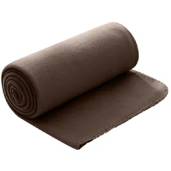 wometo Polar Fleecedecke 130x160 OEKO-TEX ca. 400g Gewicht, mit Antipilling & Kettelrand - Farbe braun
