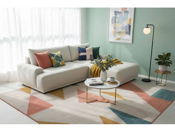 Ecksofa, 250x167 cm, Polyester, Sandgrau, Schlaffunktion & Bettkasten, Modern