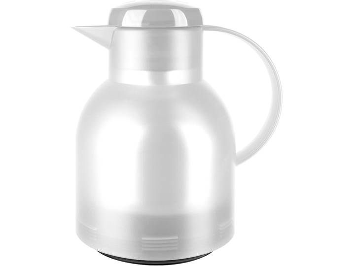 Isolierkanne EMSA Samba , weiß (weiß, transluzent), B:14,5cm H:21,7cm, Glas, Kunststoff, Kannen, Isolierkanne, zeitloses Design, einfacher Knopfdruck, 24h kalt, 12h warm